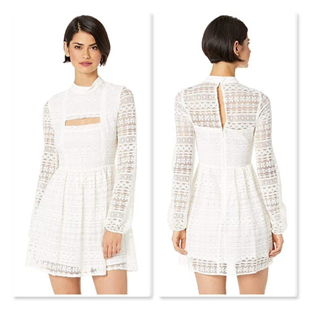 BCBGeneration Cutout Lace Fit & Flare Dress sz 12